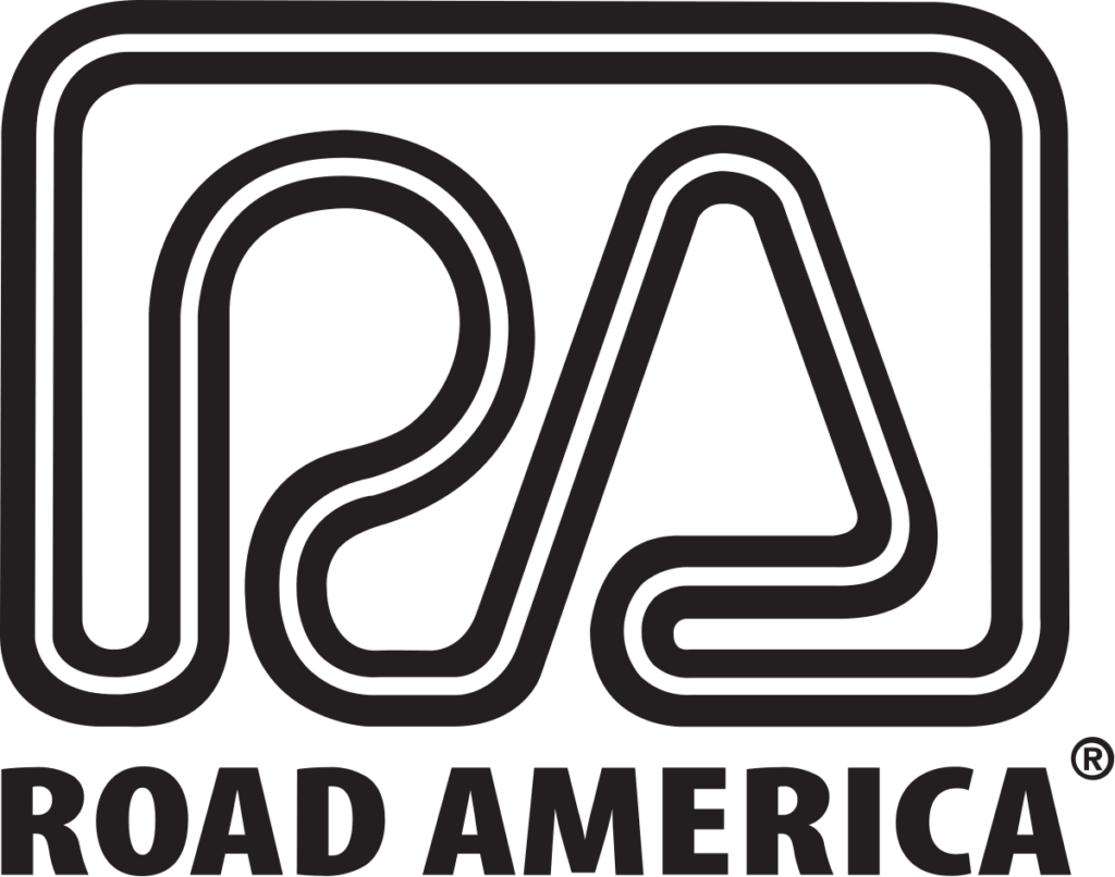 Black and white Road America Logo